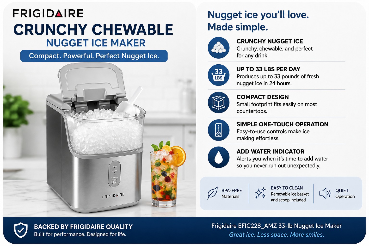 Frigidaire 33-lb countertop nugget ice maker