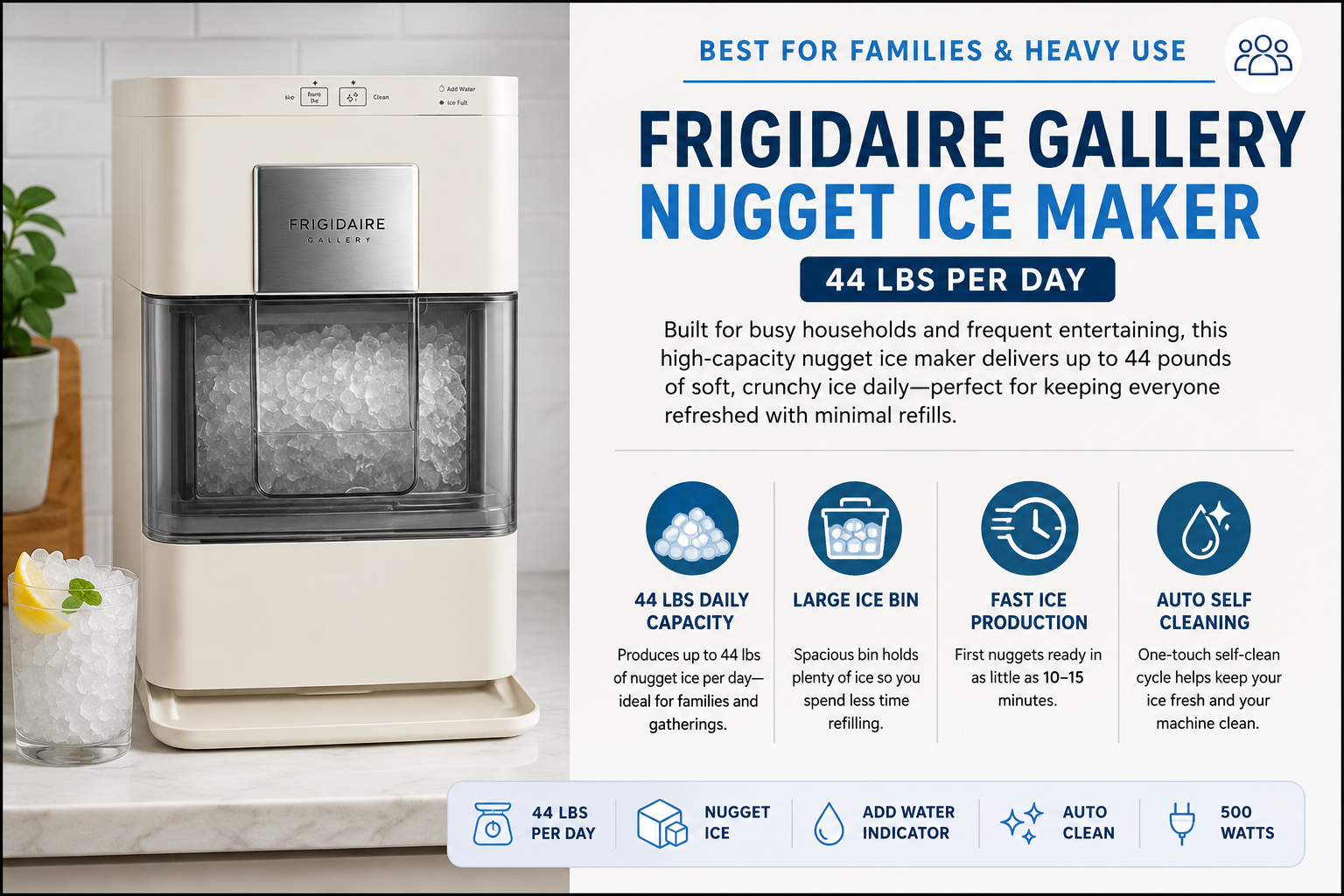 Frigidaire Gallery 44-lb countertop nugget ice maker