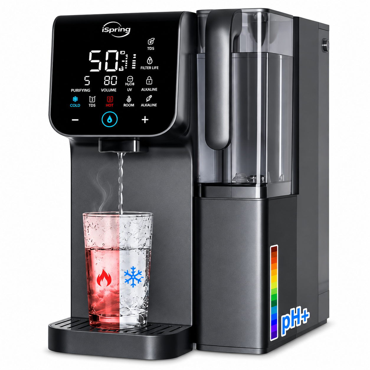 iSpring RCD100HCG hot and cold countertop reverse osmosis system