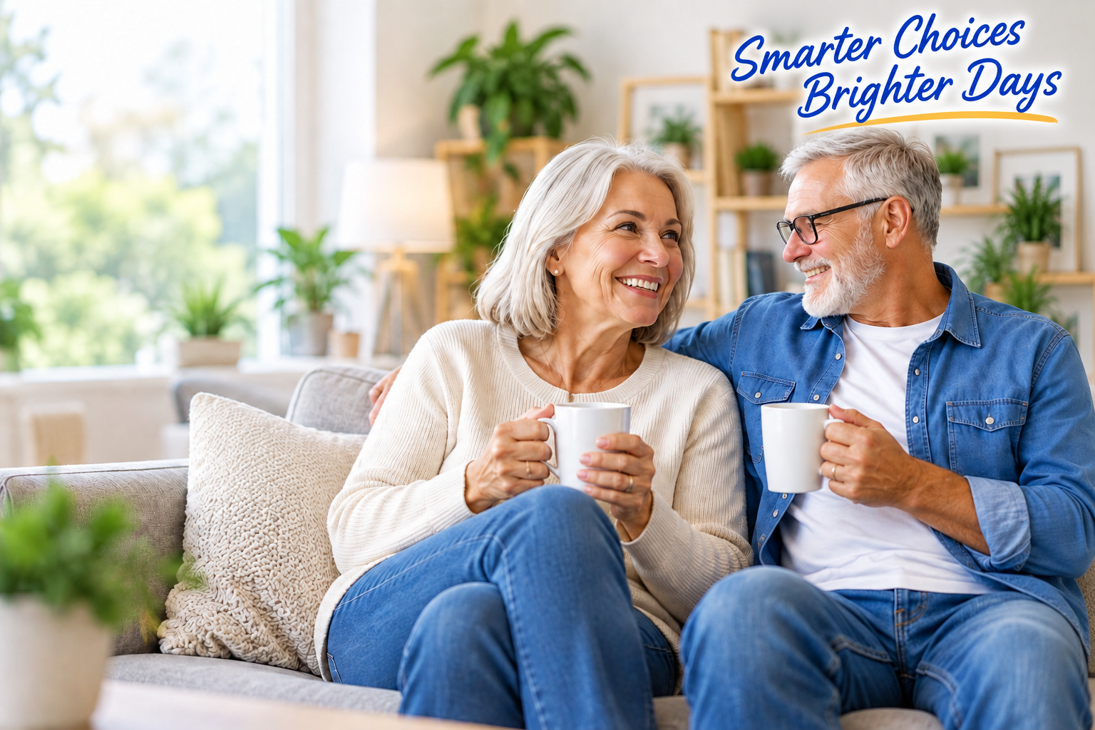 Smiling older couple making smarter product choices with VeraSort
